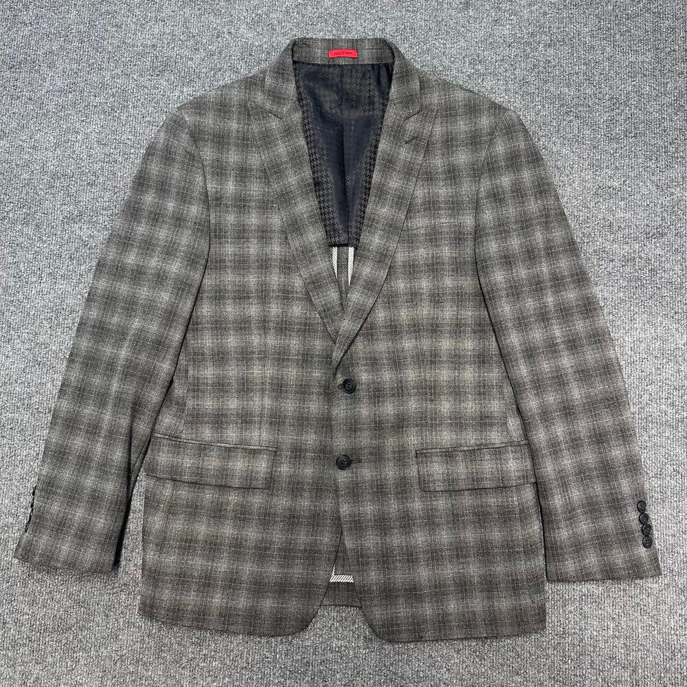 John Varvatos Men’s Deconstructed Soft Blazer Peak Label Plaid Sport Coat 40R